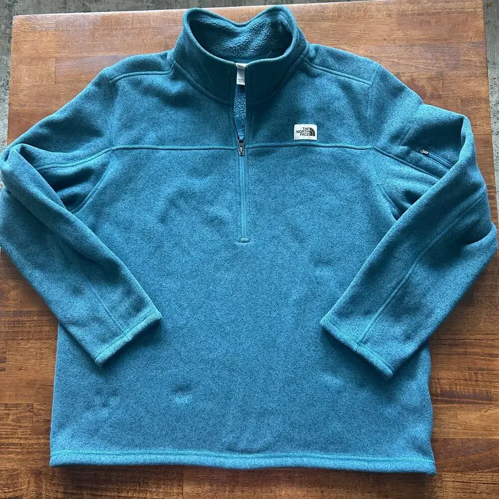 Men’s North Face Half-Zip Pullover, XXL, Blue, Minimalist Outdoor/Urban Styl